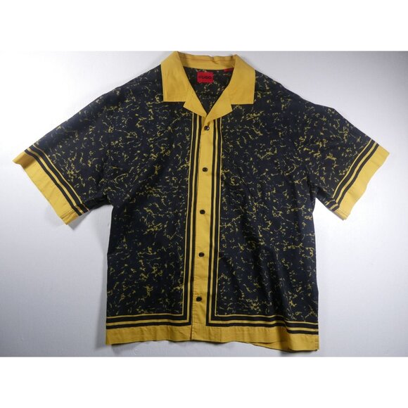 Hugo Men's Egeeno Border Stripe Camp Shirt Size L‎ - Picture 2 of 8